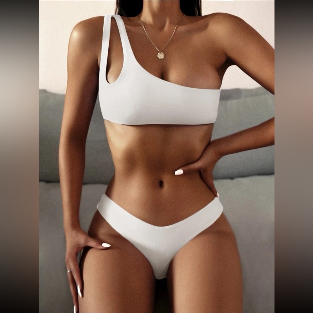 Shein Cut-Out One Shoulder High Cut Bikini